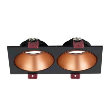 ACK AH03-07321 Siyah-Rose Gold Sıva Altı İkili Spot Kasası (Metal)
