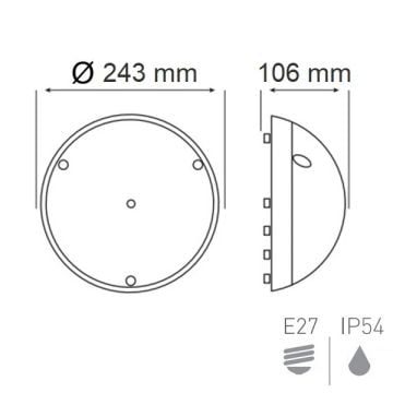 HOROZ 400-113-115 AQUA DOLUNAY Beyaz Dış Mekan Glop Aplik (Plastik Kasa)