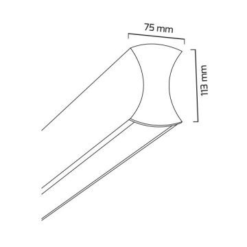 GOYA GY 8049-90 Siyah/Beyaz Kasa 39+26 Watt 90 cm Çift Yönlü Lineer Sarkıt Avize