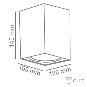 ERKled ERK2701 10x10x14 cm Beyaz-Gold Sıva Üstü Spot Kasası
