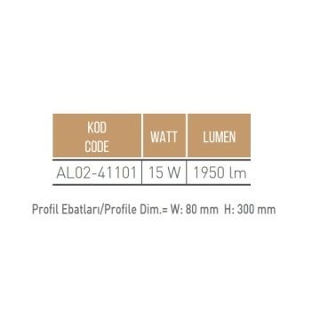 CreaLight AL02-41101 15 Watt Siyah/Beyaz Dekoratif LED Aplik