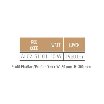 ACK AL02-51101 15 Watt Siyah/Beyaz Dekoratif LED Aplik
