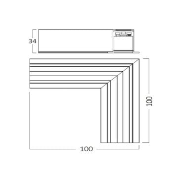 Braytron BY41-10711 Ultra Slim Magnet Sıva Altı Tavan L Dönüş