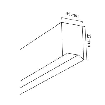 GOYA GY 8035-15 Siyah/Beyaz Kasa 65 Watt 150 cm Sıva Üstü Lineer Armatür