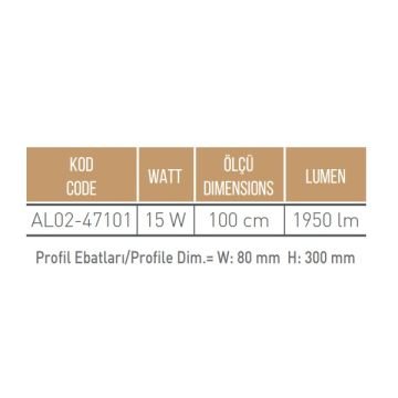 CreaLight AL02-47101 15 Watt Siyah/Beyaz Dekoratif LED Aplik