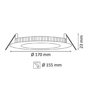 goldX ZE863-BK 12 Watt Sıva Altı Siyah Yuvarlak LED Panel