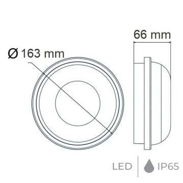 HOROZ 400-011-127 ARTOS 15 Watt Siyah Dış Mekan LED Glop Armatür - Ilık Beyaz (4200K) [Plastik Kasa]