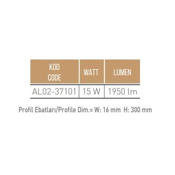 ACK AL02-37101 15 Watt Siyah/Beyaz Dekoratif LED Aplik