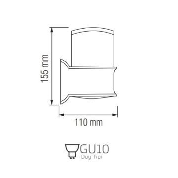inoled 9103-03 Leylak Tek Yönlü Dış Mekan Aplik (PC Gövde)