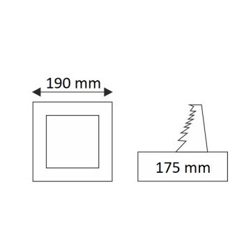 goldX ZE870-BK 15 Watt Sıva Altı Siyah Kare LED Panel