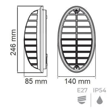 HOROZ 400-002-111 AQUA Siyah Dış Mekan Glop Aplik (E27 Duylu - Plastik Kasa)