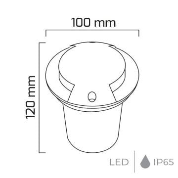 GOYA GY 6245 3 Watt Çift Yönlü Yere Gömme LED Armatür - Gün Işığı (3000K) - IP65