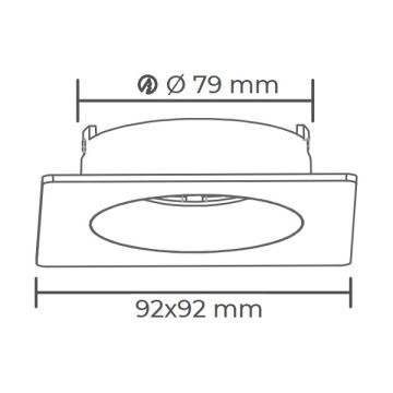 ACK AH03-07030 Beyaz-Platin Sıva Altı Kare Spot Kasası (Metal)