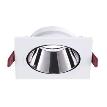 ACK AH03-07030 Beyaz-Platin Sıva Altı Kare Spot Kasası (Metal)