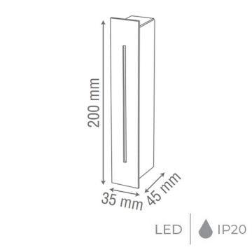 goldX ZE193 2 Watt Siyah/Beyaz Sıva Altı Dikdörtgen LED Koridor/Merdiven Armatürü (SAMSUNG LED)
