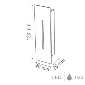 goldX ZE192 1 Watt Siyah/Beyaz Sıva Altı Dikdörtgen LED Koridor/Merdiven Armatürü (SAMSUNG LED)