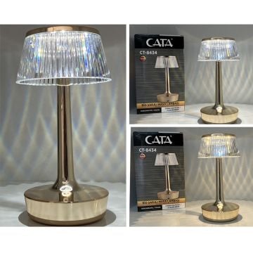 CATA CT-8434 Rio Şarjlı, Dimlli, Dokunmatik LED Masa Lambası - 3 Işık Renkli (Beyaz + Ilık Beyaz + Gün Işığı)