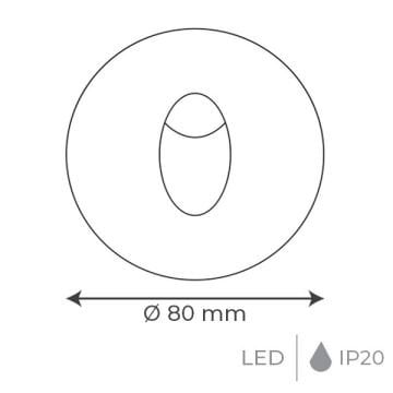 goldX ZE561-SN 3 Watt Satin Nikel Sıva Altı Yuvarlak LED Merdiven Armatürü