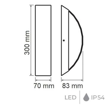 HOROZ 076-004-0012 MEŞE 12 Watt Siyah Dış Mekan LED Aplik - Metal Kasa - Ilık Beyaz (4100K)