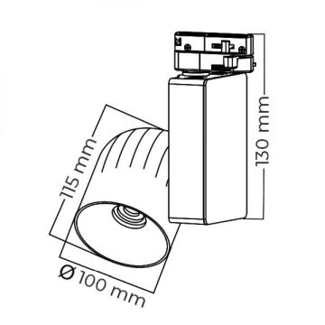 Braytron BD30-70430 Beyaz Kasa 40 Watt Trifaze PHILIPS LED Ray Spot - Beyaz Işık (6500K)