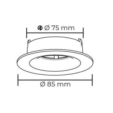 ACK AH03-07221 Siyah-Rose Gold Sıva Altı Yuvarlak Spot Kasası (Metal)