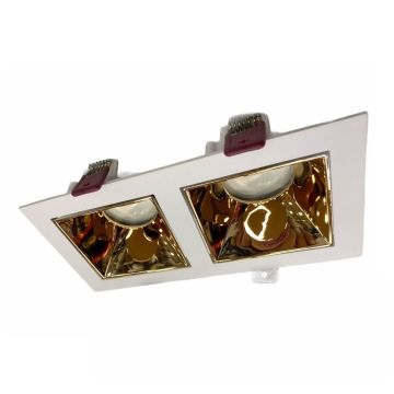 ERKled ERK5584 Sıva Altı Beyaz-Gold Kare Spot Kasası