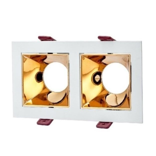 ERKled ERK5584 Sıva Altı Beyaz-Gold Kare Spot Kasası