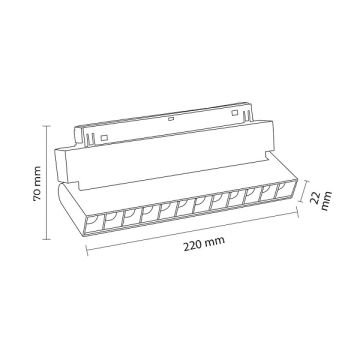 FORLIFE FL-6622 12 Watt Siyah Kompakt Lensli Hareketli Magnet Armatür (OSRAM LED)