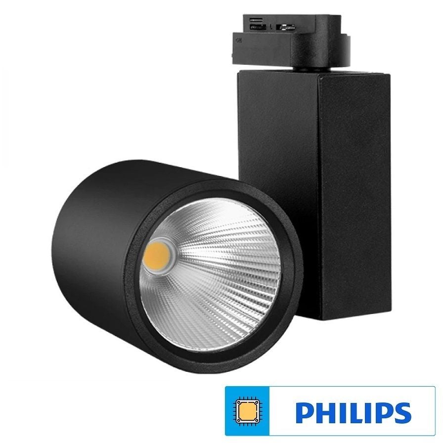 Braytron BD30-70231 Siyah Kasa 40 Watt Trifaze PHILIPS LED Ray Spot - Beyaz Işık (6500K)