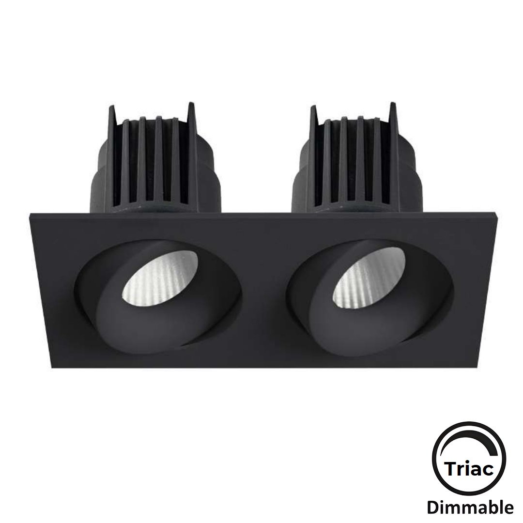 MOLLED MOL6109M Triac Dimli 2x12 Watt Siyah Kasa Sıva Altı İkili LED Spot (SAMSUNG/OSRAM/PHILIPS LED & EAGLERISE/PHILIPS/LIFUD Driver)