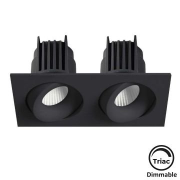 MOLLED MOL6109M Triac Dimli 2x12 Watt Siyah Kasa Sıva Altı İkili LED Spot (SAMSUNG/OSRAM/PHILIPS LED & EAGLERISE/PHILIPS/LIFUD Driver)