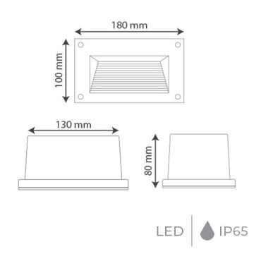 goldX ZE501 4 Watt Beyaz Sıva Altı Dış Mekan Yuvarlak LED Merdiven Armatürü