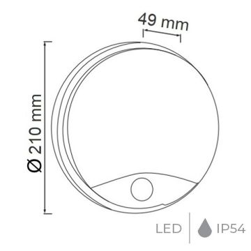 HOROZ 071-013-0015 15 Watt Beyaz Kasa Sensörlü Dış Mekan LED Aplik - Ilık Beyaz (4200K)