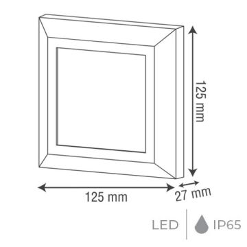 goldX ZE923-BK 3 Watt Siyah Sıva Üstü Kare Dış Mekan LED Merdiven Armatürü - Ilık Beyaz (4000K)