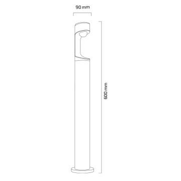 GOYA GY 6257 10 Watt Siyah 60 cm LED Bollard Armatür - Gün Işığı (3000K) - IP65 - Metal