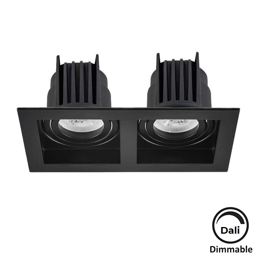 MOLLED MOL1682M Dali Dimli 2x10 Watt Siyah Kasa Sıva Altı İkili LED Spot