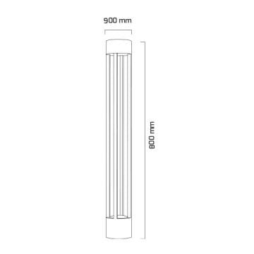 GOYA GY 6253 12 Watt Siyah 80 cm LED Bollard Armatür - Gün Işığı (3000K) - IP65 - Metal