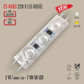 CATA CT-4593 220 Volt 2 Watt Modül Led - IP120 (50 Adet)