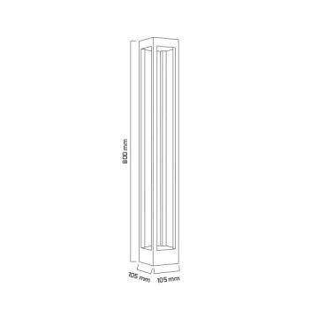 GOYA GY 6260 12 Watt Siyah 80 cm LED Bollard Armatür - Gün Işığı (3000K) - IP65 - Metal