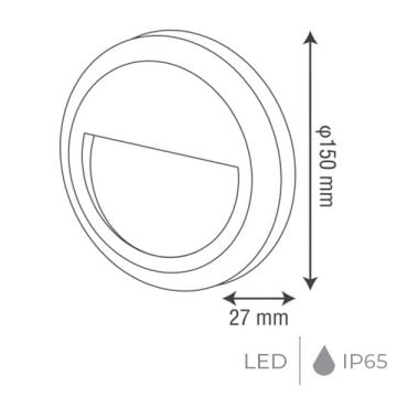 goldX ZE926-GR 1.5 Watt Gri Sıva Üstü Dış Mekan LED Merdiven Armatürü