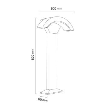 GOYA GY 6258 10 Watt Siyah 60 cm LED Bollard Armatür - Gün Işığı (3000K) - IP65 - Metal