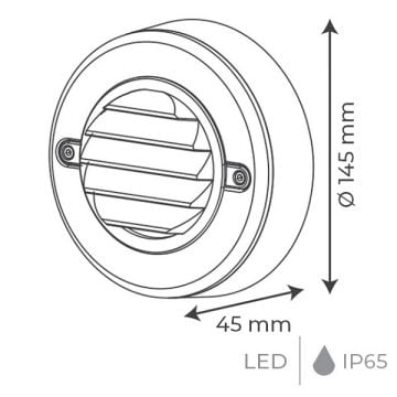 goldX ZE931 3.5 Watt Siyah/Gri Sıva Üstü Dış Mekan LED Merdiven Armatürü - Ilık Beyaz (4000K)