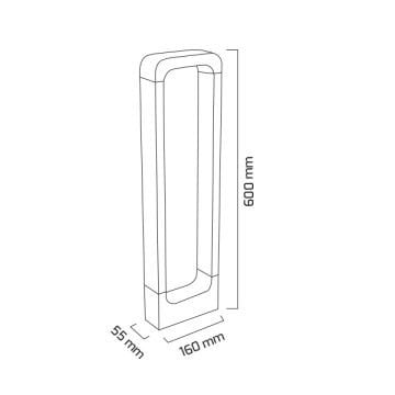 GOYA GY 6251 12 Watt Siyah 30 cm LED Bollard Armatür - Gün Işığı (3000K) - IP65 - Metal