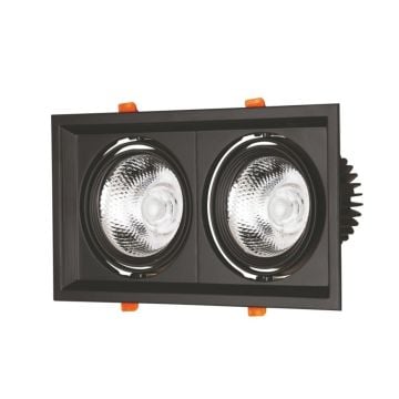 FORLIFE FL-2191 S24 Siyah Kasa 2x12 Watt İkili AR111 LED Spot