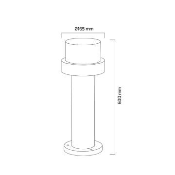 GOYA GY 7259 10 Watt Siyah 60 cm LED Bollard Armatür - Gün Işığı (3000K) - Metal Kasa