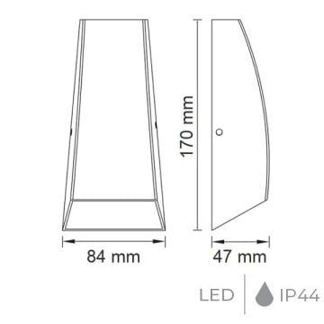 HOROZ 076-007-0006 SELVİ 6 Watt Siyah Dış Mekan LED Aplik - Metal Kasa - Ilık Beyaz (4200K)