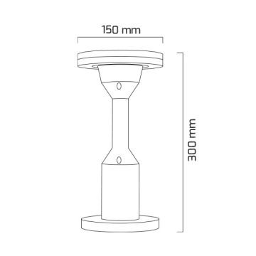GOYA GY 6254 12 Watt Siyah 30 cm LED Bollard Armatür - Gün Işığı (3000K) - IP65 - Metal