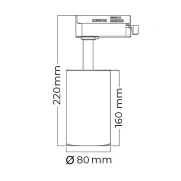 Braytron BD30-51631 Siyah Kasa 30 Watt Trifaze PHILIPS LED Ray Spot - Beyaz Işık (6500K)