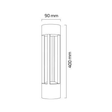 GOYA GY 6252 12 Watt Siyah 40 cm LED Bollard Armatür - Gün Işığı (3000K) - IP65 - Metal