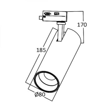 Braytron BD30-51630 Beyaz Kasa 30 Watt Trifaze PHILIPS LED Ray Spot - Beyaz Işık (6500K)